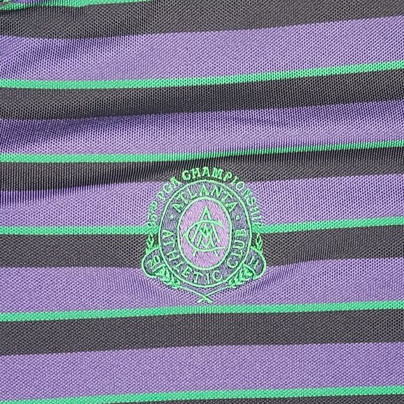 Ralph Lauren RLX Mens XL Atlanta Athletic Club Striped Polo Purple Green Black - Picture 3 of 12
